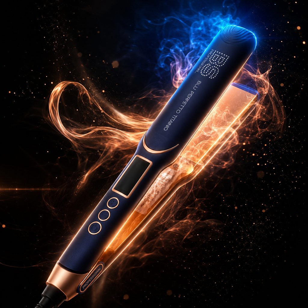 BS Professional Blu Perfectto Titanio — Plancha Profesional 1¾” con Pantalla LCD